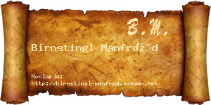 Birnstingl Manfréd névjegykártya